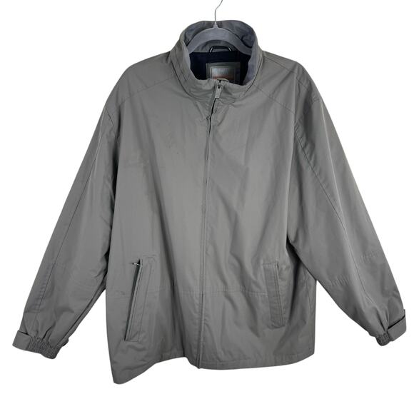 Weathercast Dark Tan Lined Mock Neck Full Zip Jacket Zippered Pockets Size L - Picture 1 of 11